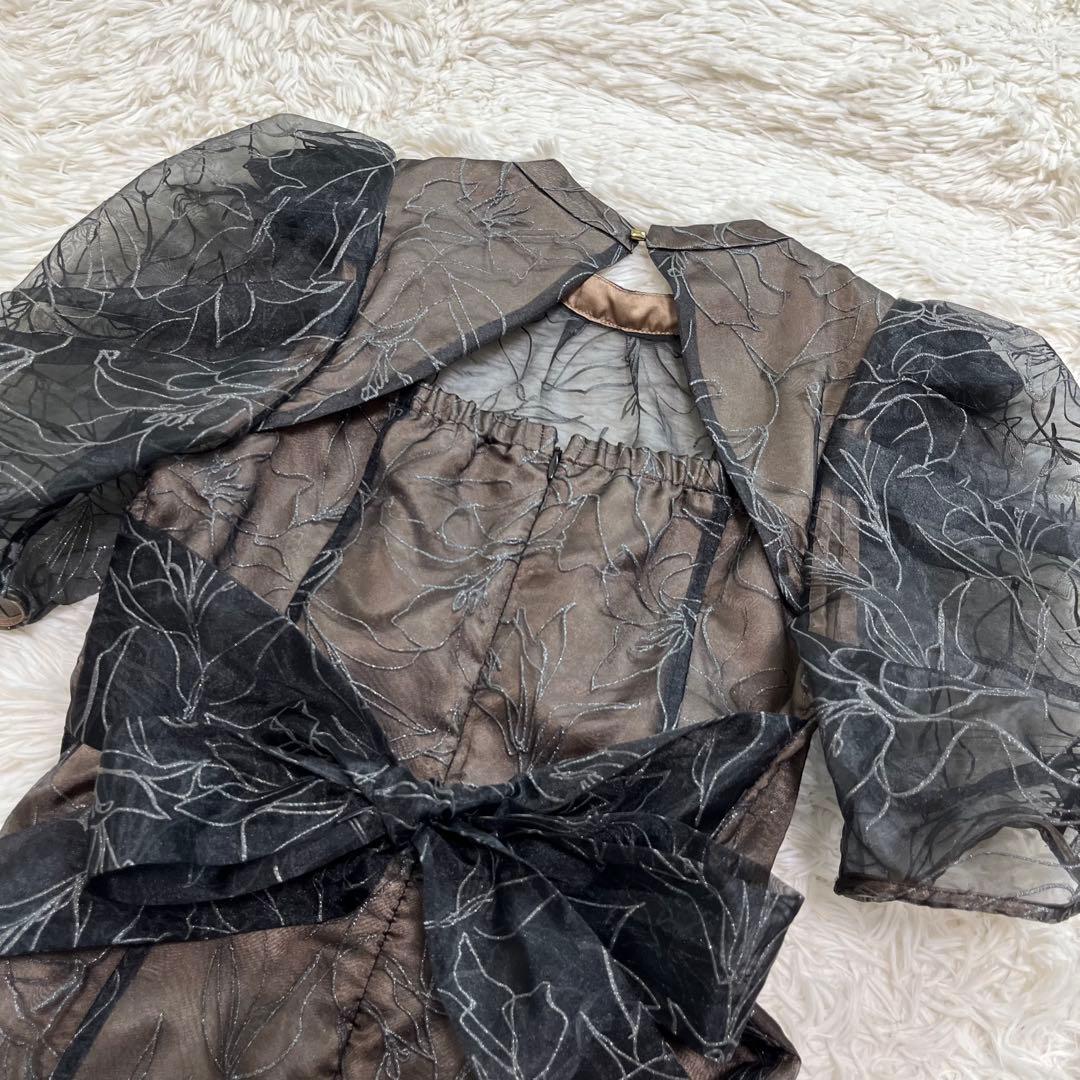 LILY BROWN エンボスオーガンジーlilyグリッタードレス オケージョン