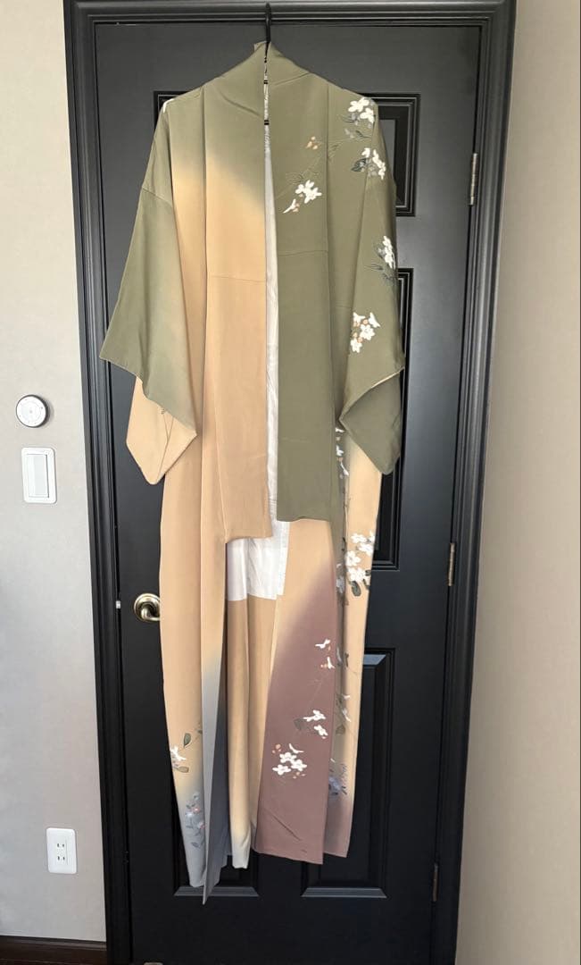 訪問着4点フルセット、着物、袋帯、帯締め、帯揚げ