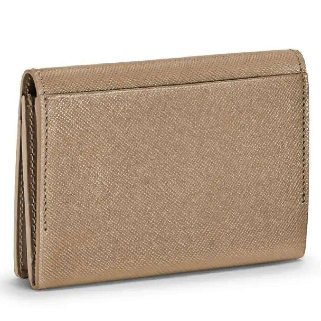ペッレモルヒダ ベージュ 二つ折り 名刺入れ