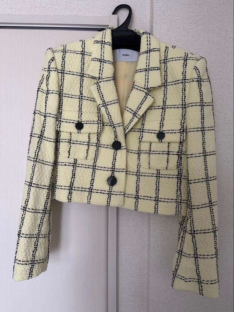 【最安値】sheller シェリエ 5th check tweed jacket