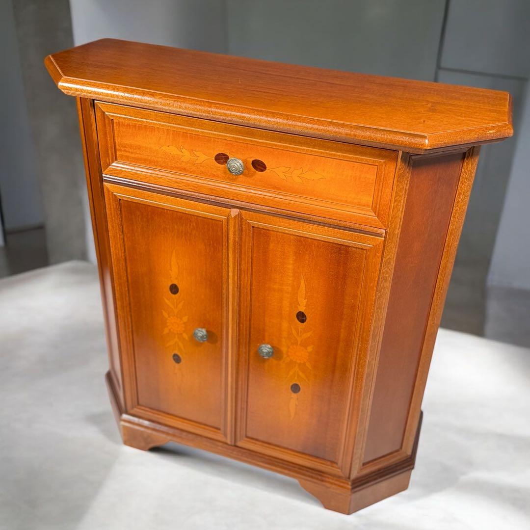 HR632 イタリア　象嵌細工　キャビネット コンソール レトロ