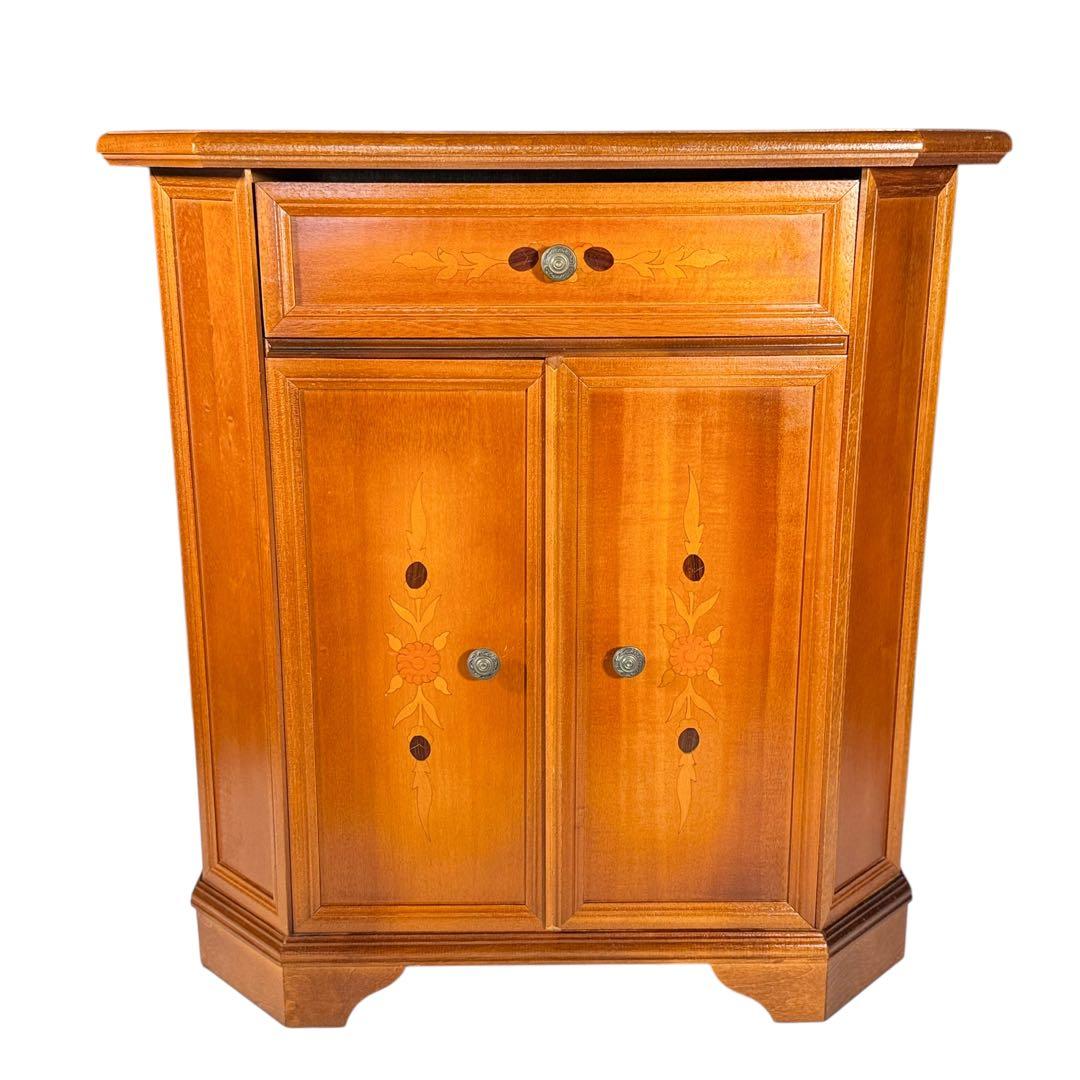 HR632 イタリア　象嵌細工　キャビネット コンソール レトロ