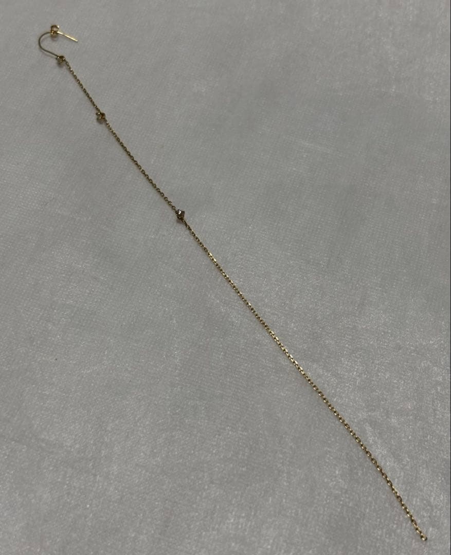 Sweet Pea K18 ダイヤモンド ロング チェーンピアス 片耳用