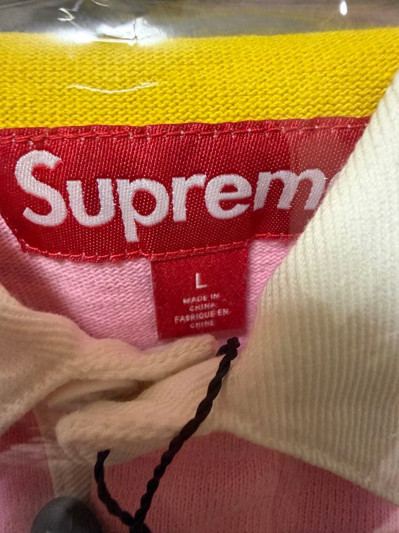 Supreme STRIPE RUGBY - 25FW ラガーシャツ　ピンク