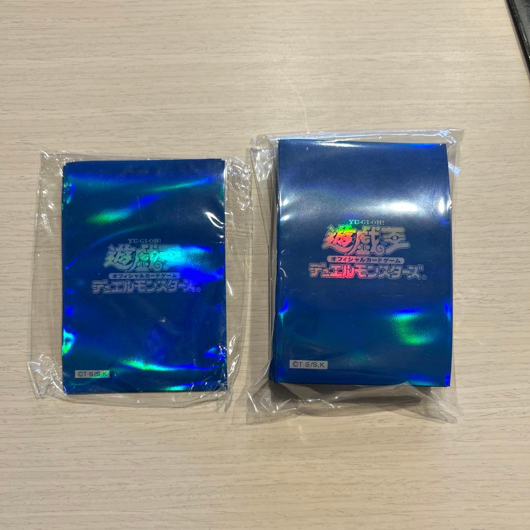 遊戯王 初期ロゴ スリーブ 青60枚 美品