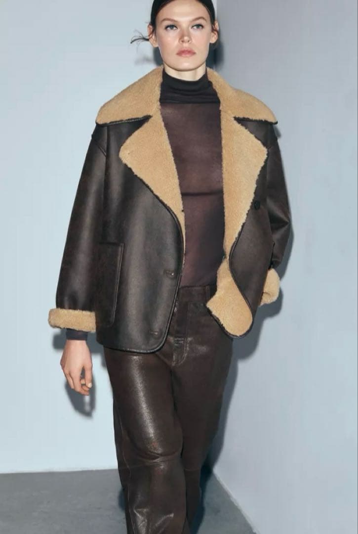 ZARA ダブルフェイスジャケット　オーバーサイズS