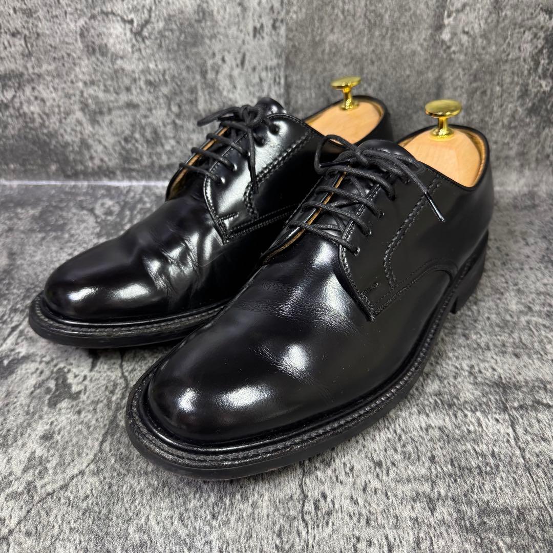 【美品】REGAL プレーントゥ ガラスレザー 2504 ブラック 24.5