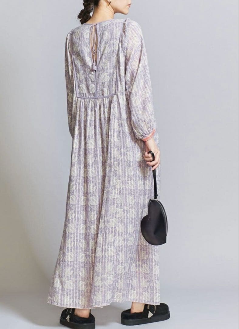 ヌキテパ　ヨークエンブロイダリードレスワンピース　ビューティー＆ユースライラック