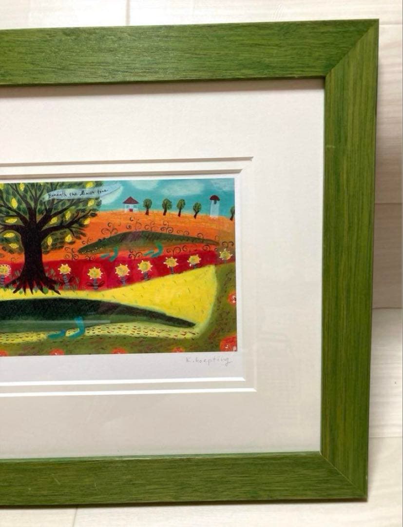 カレン ホイプティング　レモンの木の下で　ワニ　ジクレー