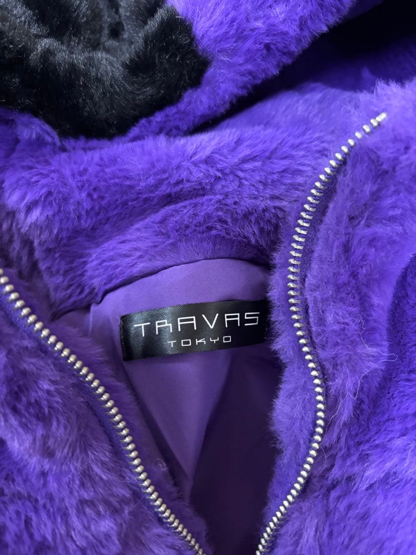 TRAVAS TOKYO　フード付 エコ ファー コート ジャケット パーカー