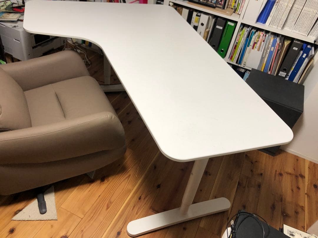 IKEA BAKANT ホワイト L字型テーブル　送料別