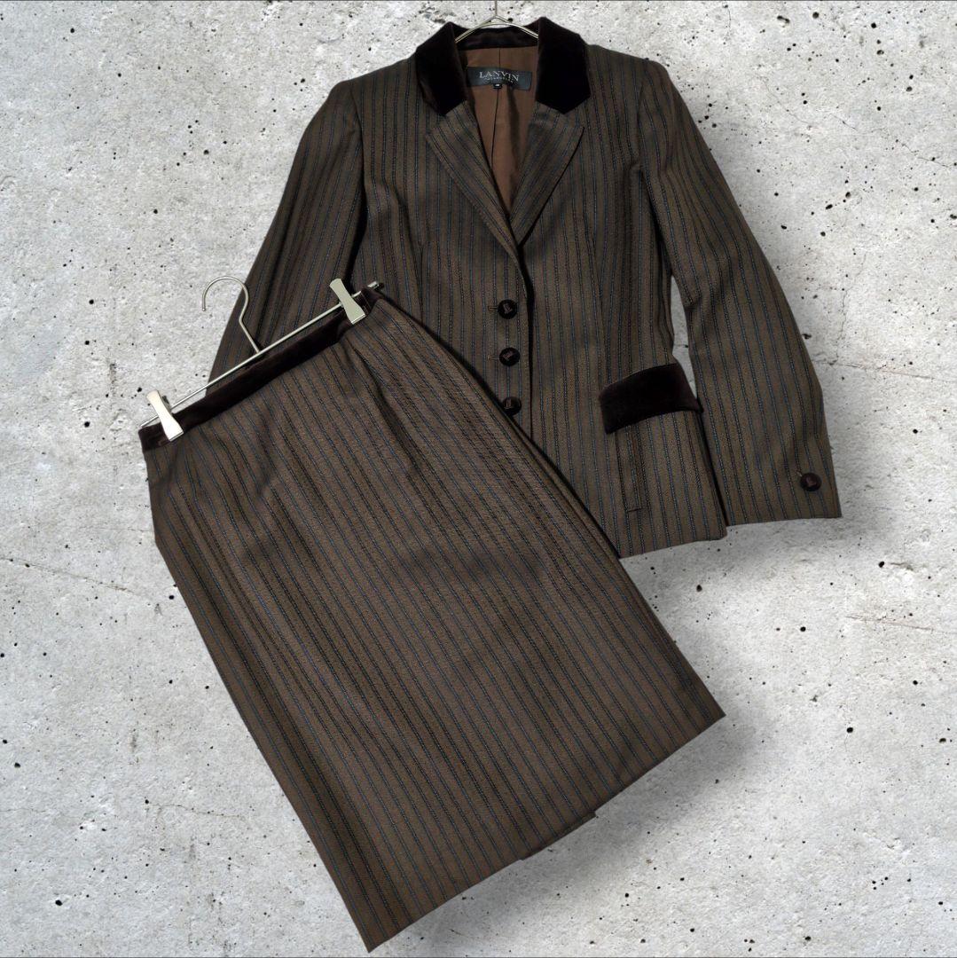 LANVIN COLLECTION セットアップ シルク混 ジャケット+スカート