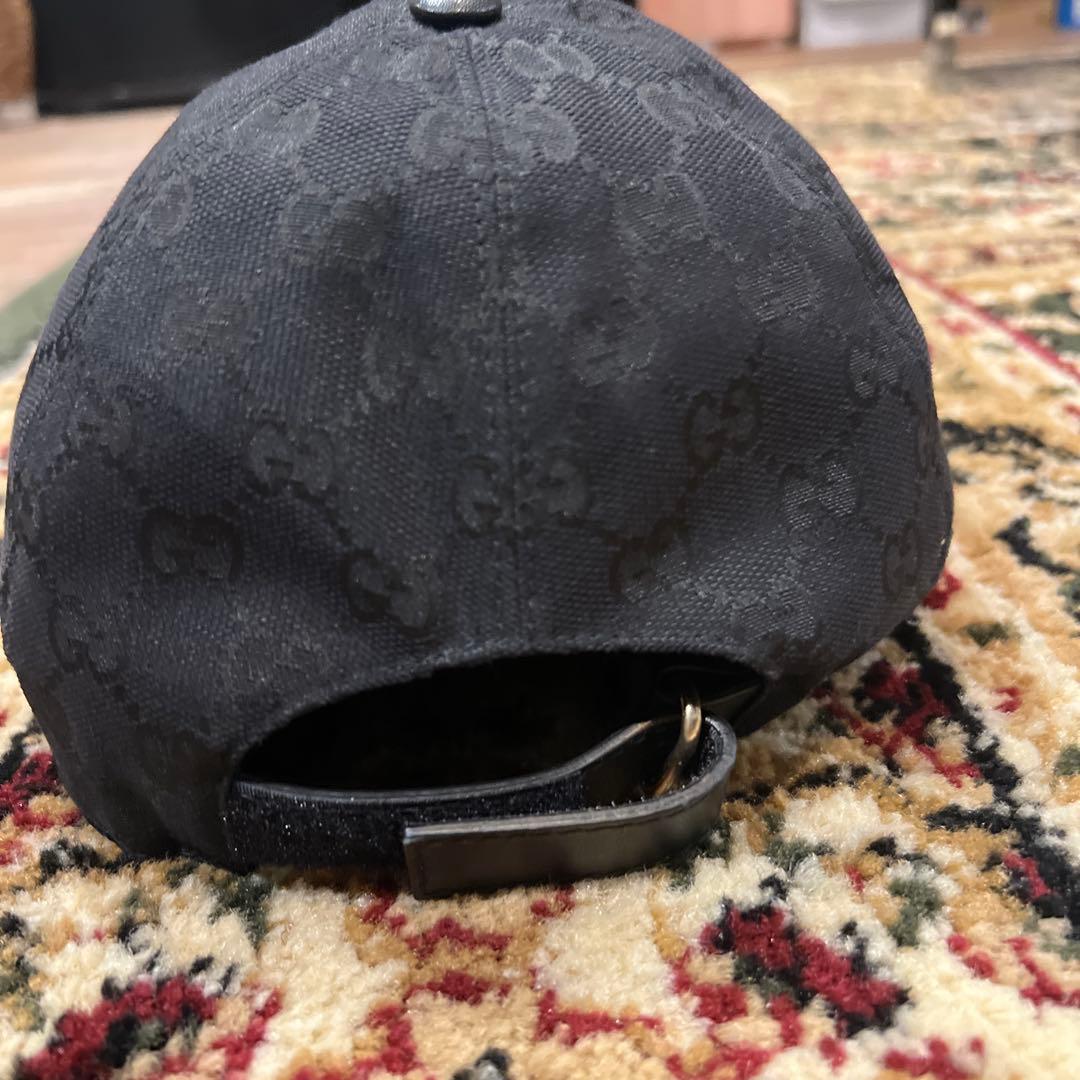 Gucci ブラックキャップ GGパターン