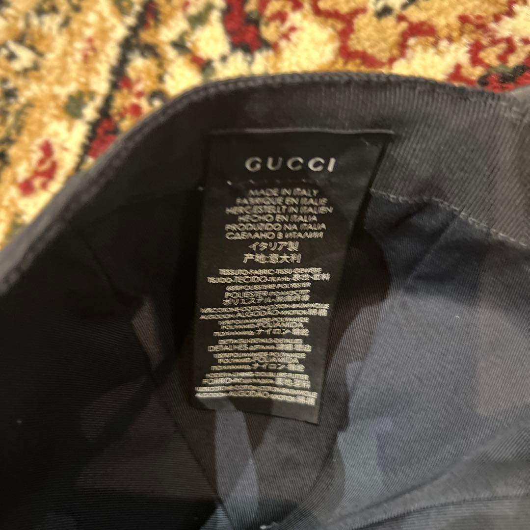 Gucci ブラックキャップ GGパターン