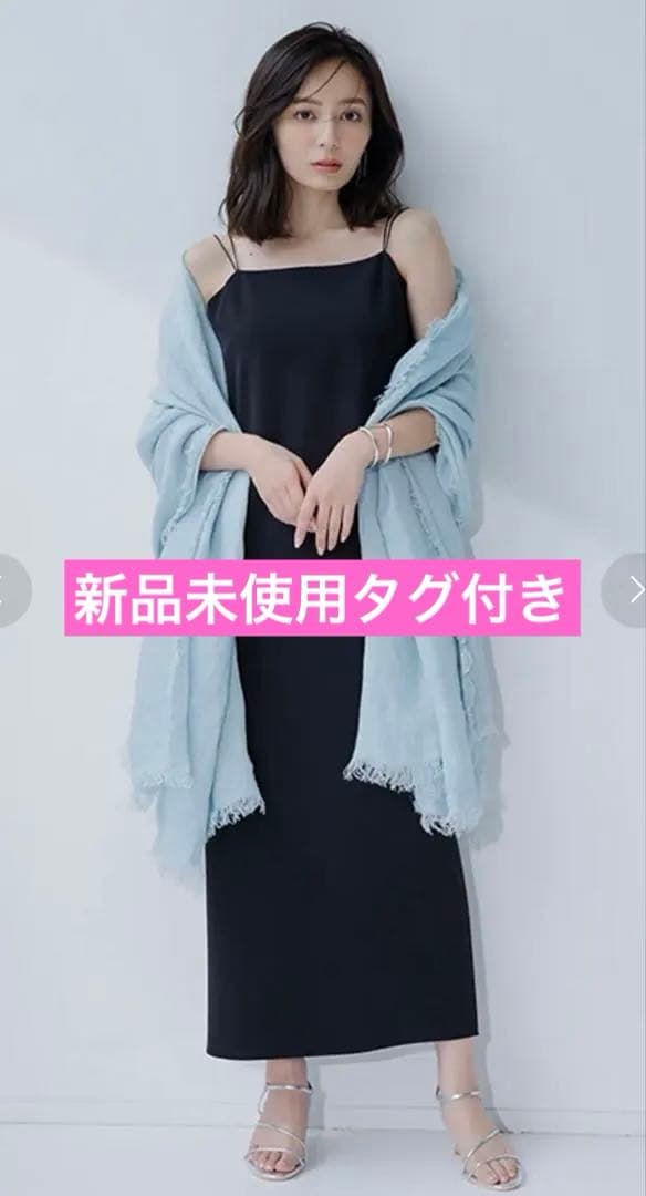 新品未使用　anuans ダブルストラップナローキャミワンピース　ネイビー　М