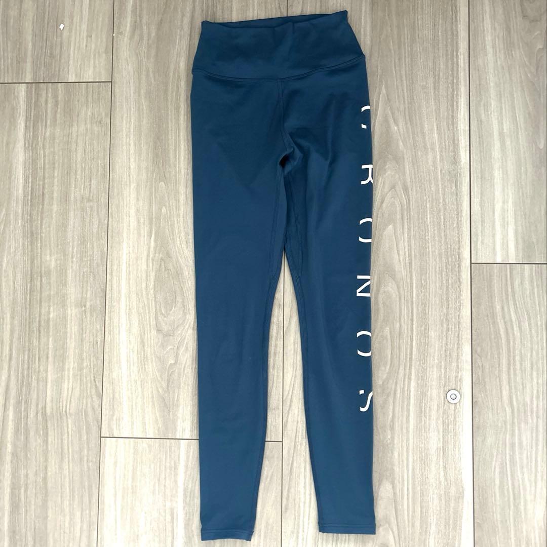 クロノス レディース レギンス ロゴ入り ブルー