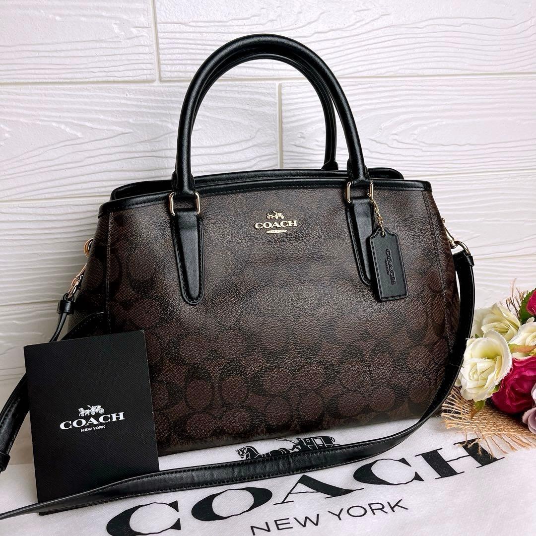 極美品☆COACHコーチ 2wayショルダーバッグ レザー ブラウン