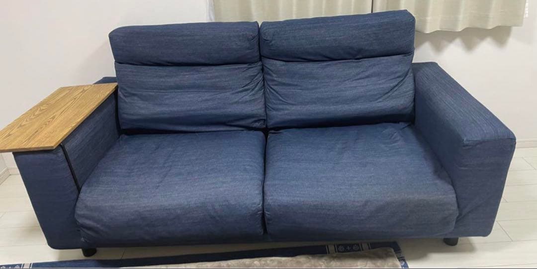 無印良品　羽毛ポケット　デニム