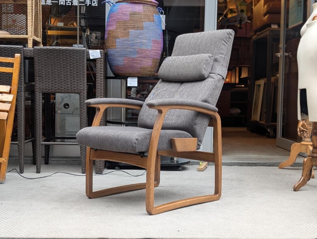 現行☆FUJI FURNITURE／Rauha／リクライニングチェア＋オットマン