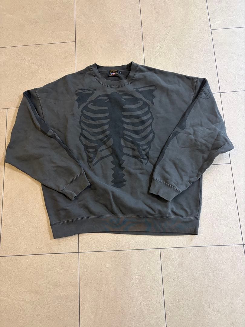 Vanson ヴァンソン　スカル　トレーナー　XL グレー