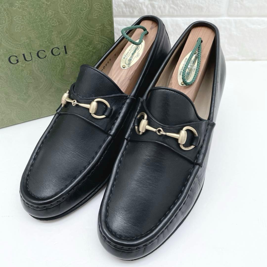 グッチ ホースビット ローファー レザー 本革 ブラック 6B 23.0cm