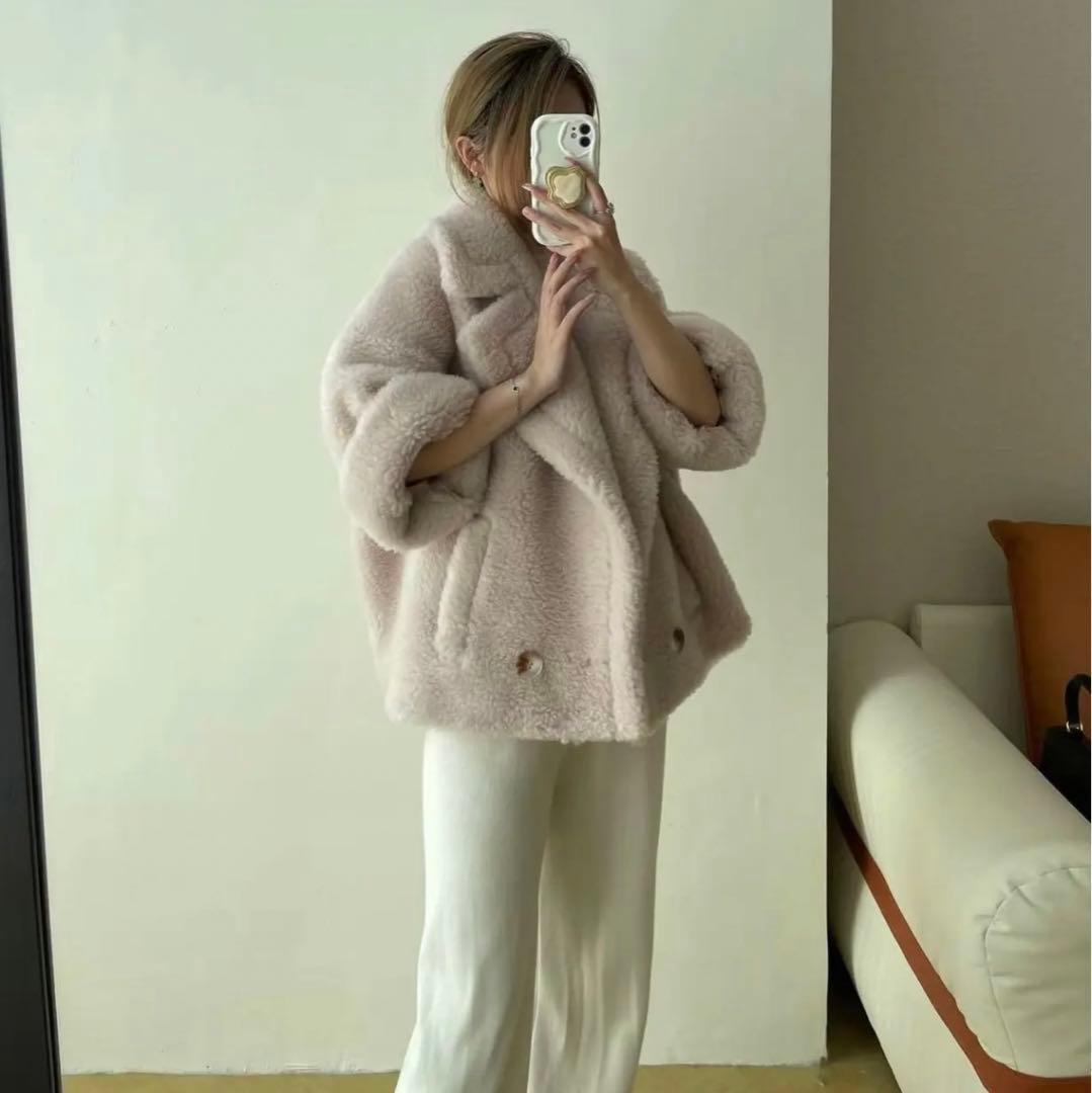 新品未使用 ベアテーラードコート アルパカ素材 ライトベージュ