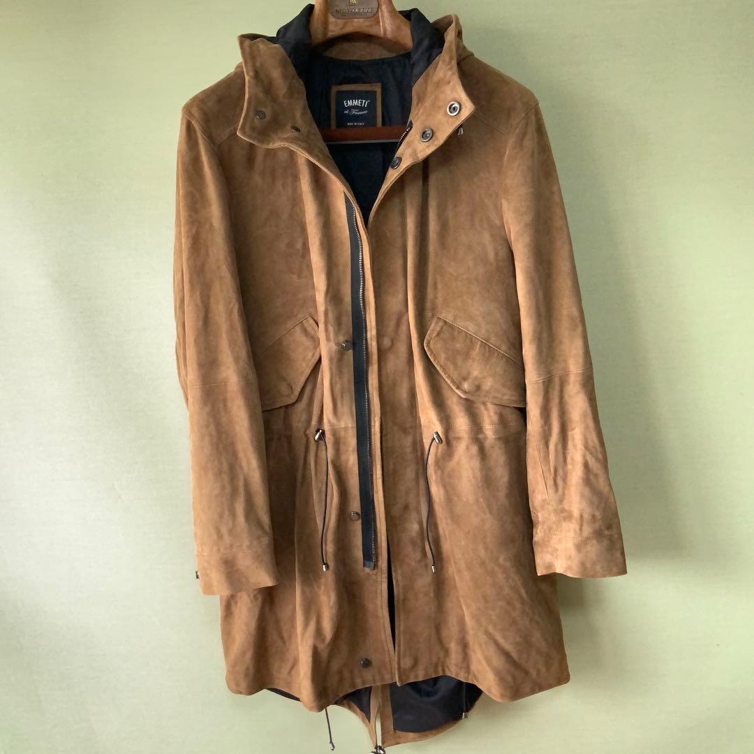 EMMETI エンメティ スエードモッズコート 44 ブラウン イタリア製