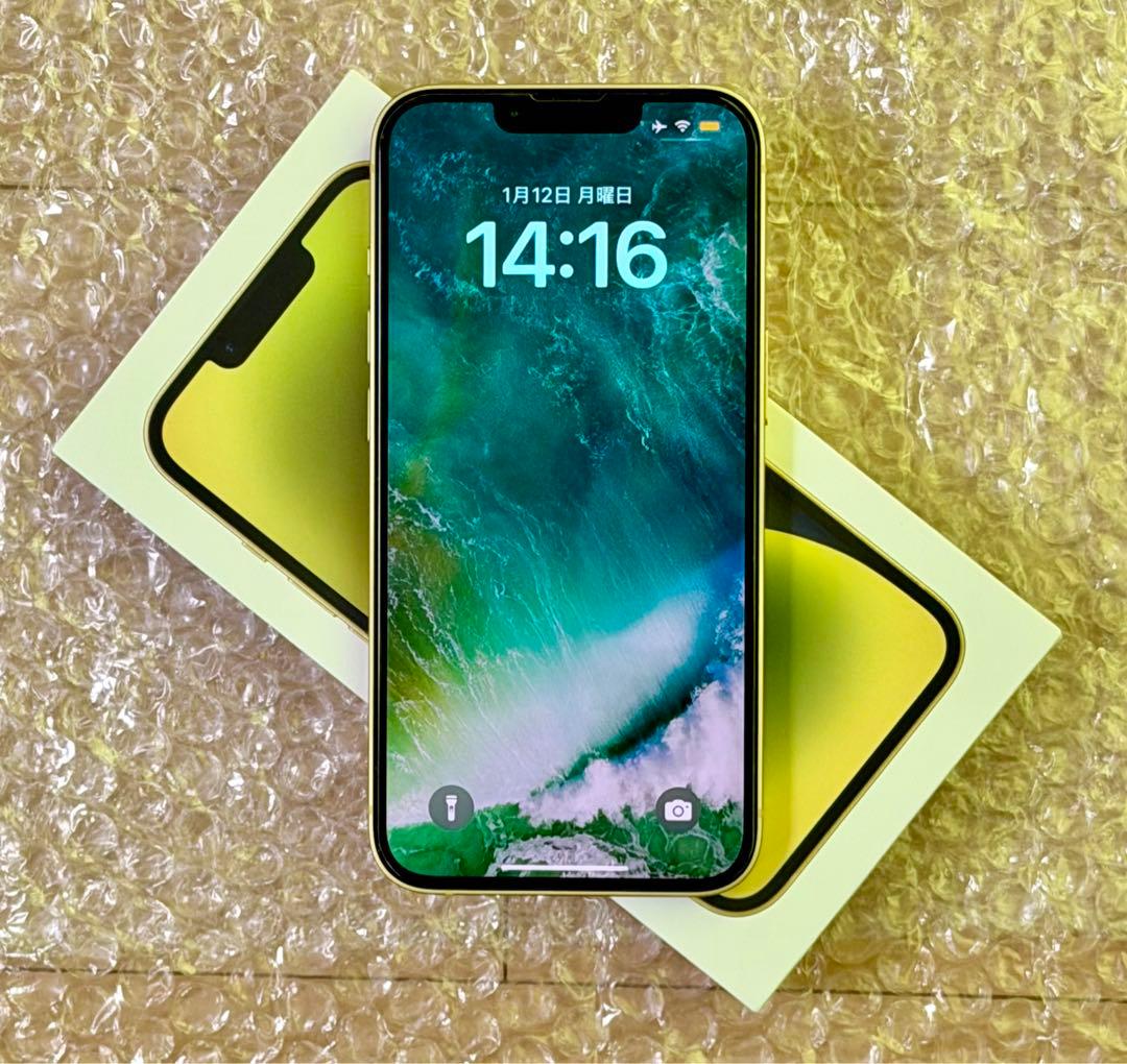 新品交換品 iPhone 14 128GB イエロー バッテリー最大容量100%