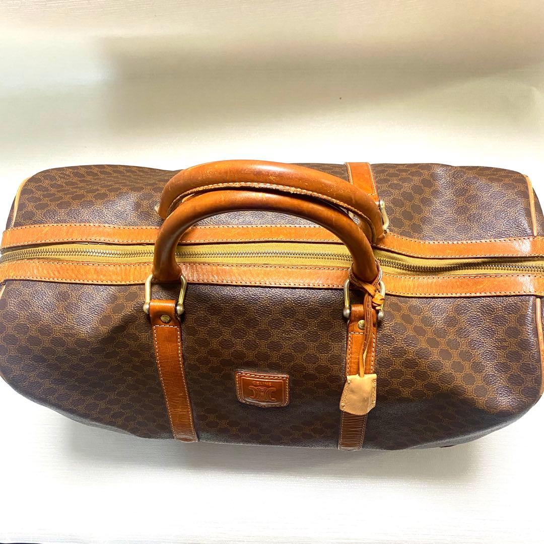 CELINE オールドセリーヌ ボストンバッグ マカダム柄 トリオンフ 旅行