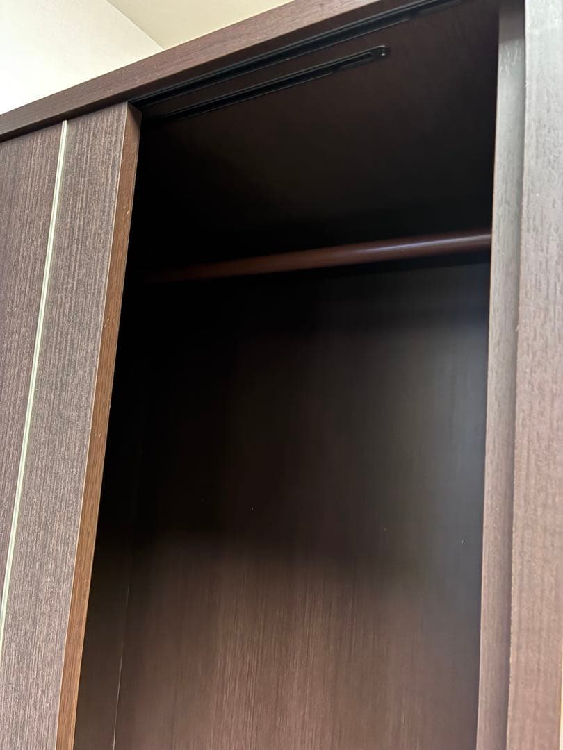 ワードローブ　収納　ダークブラウン