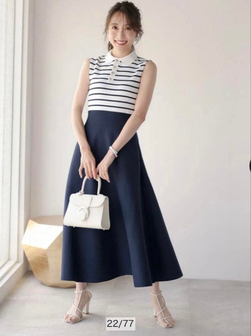 新品 アプワイザーリッシェ 冨張愛さんコラボ 完全完売 ボーダー上品ワンピース