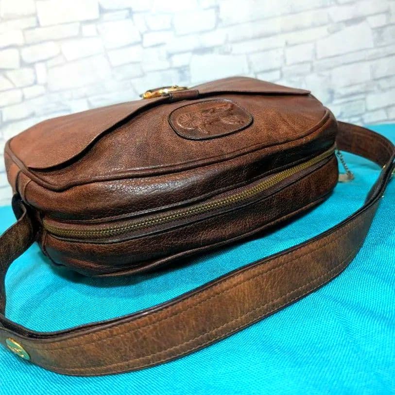 美品♥セリーヌ ショルダーバッグ レザー 馬車 ヴィンテージ OLDCELINE