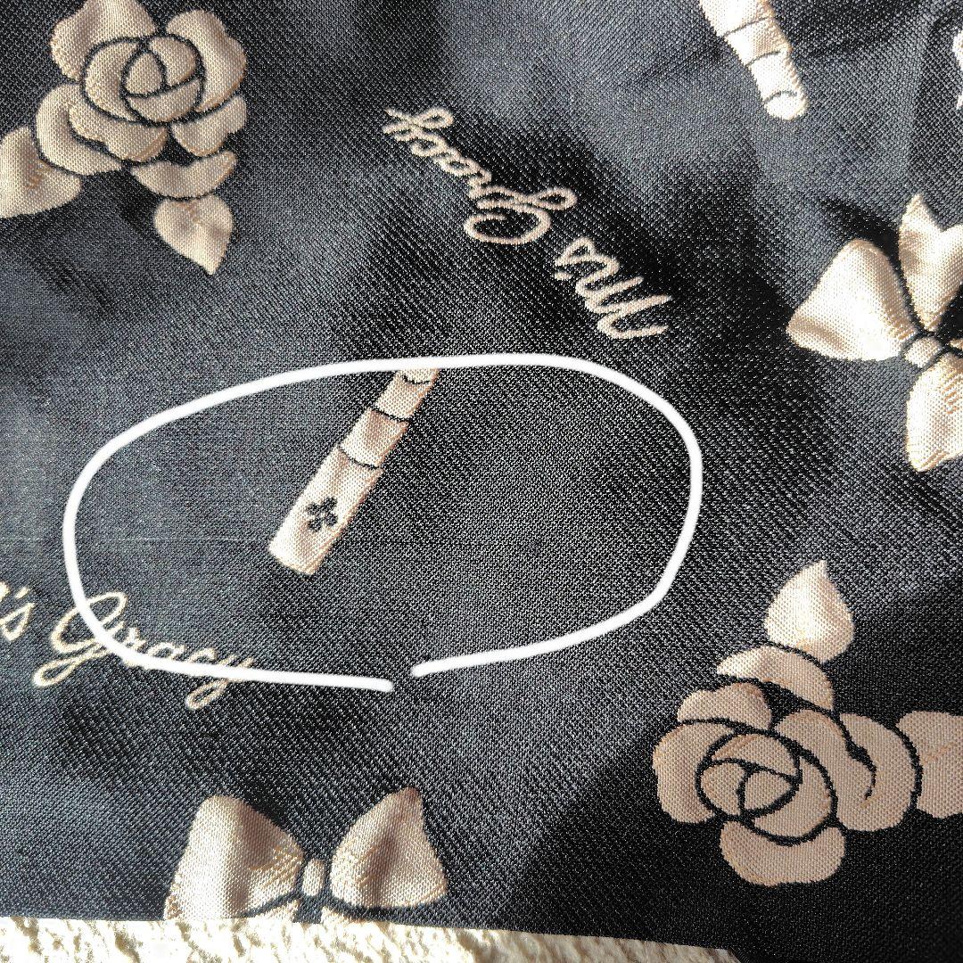 エムズグレイシー 花柄、リボン、リップ、ロゴ入り長袖ワンピース 40