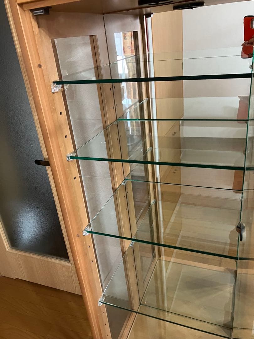 キュリオケース(ガラスケース) 日本製　ナチュラル(キャメル)