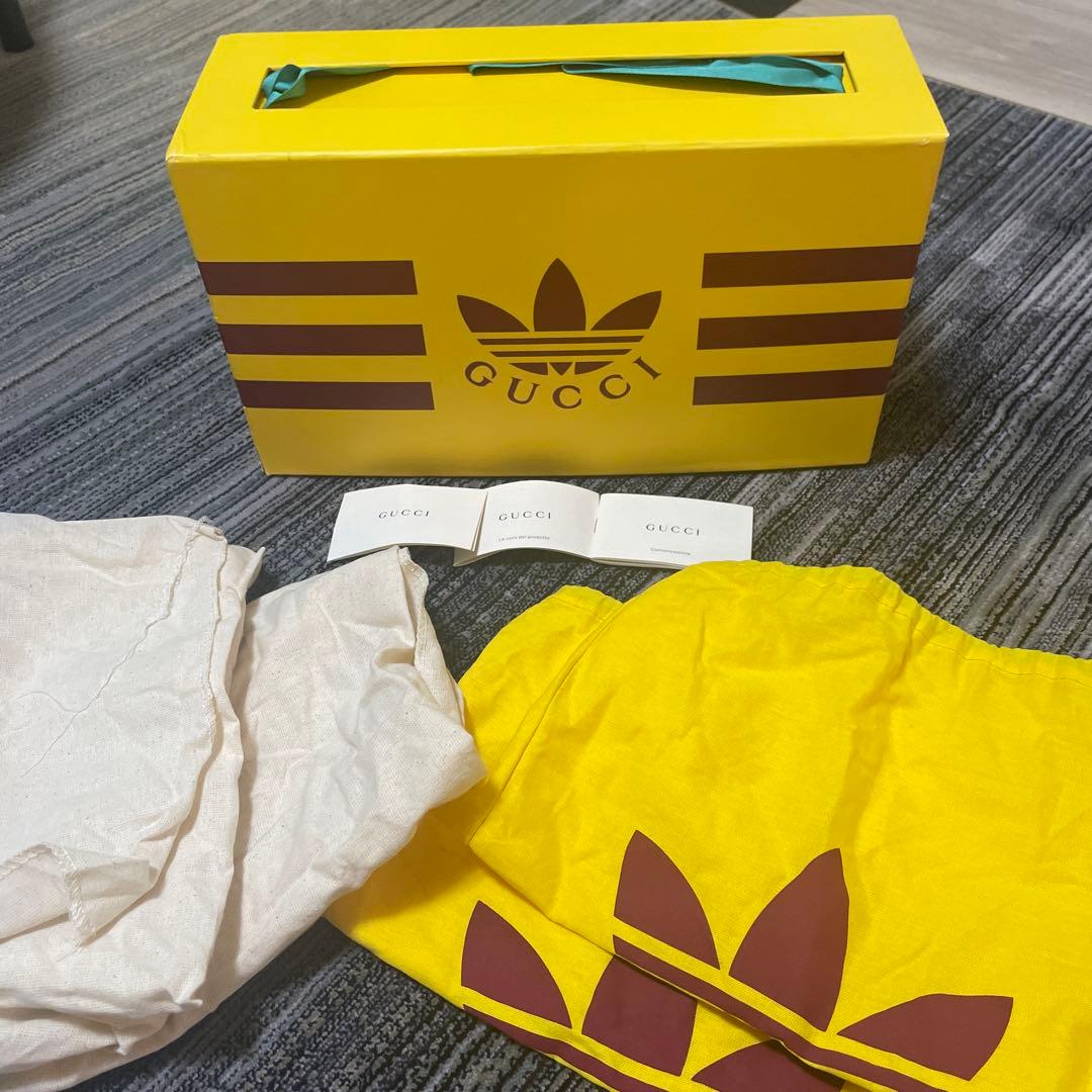 【美品】グッチ　アディダス　パイル地 プラットフォームサンダル グリーン