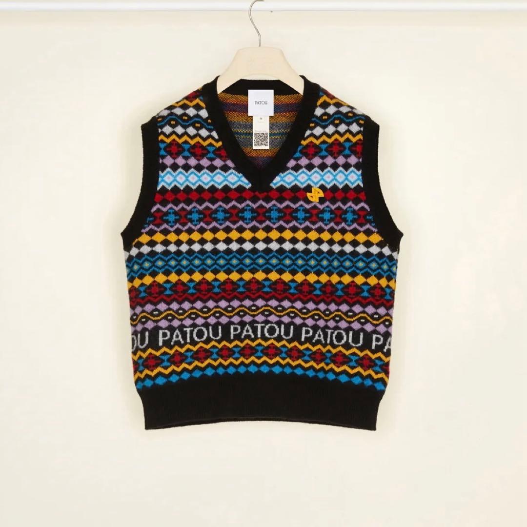 PATOU ニットベスト 多色模様