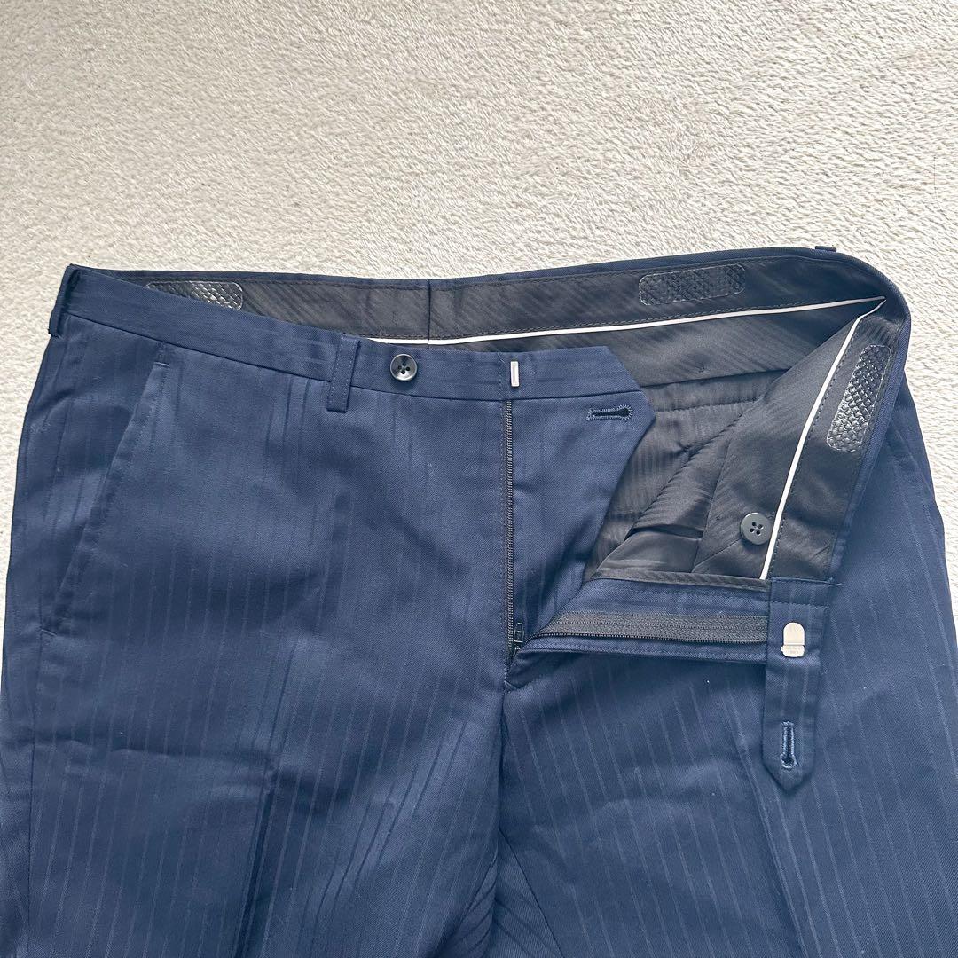 スーツセレクト　スリーピース　セットアップ　スーツ　ネイビー　ストライプ