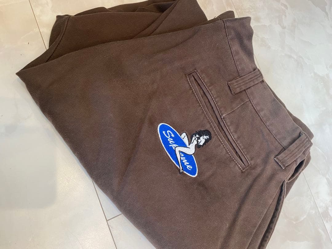 Supreme ブラウン チノパン　茶色　32