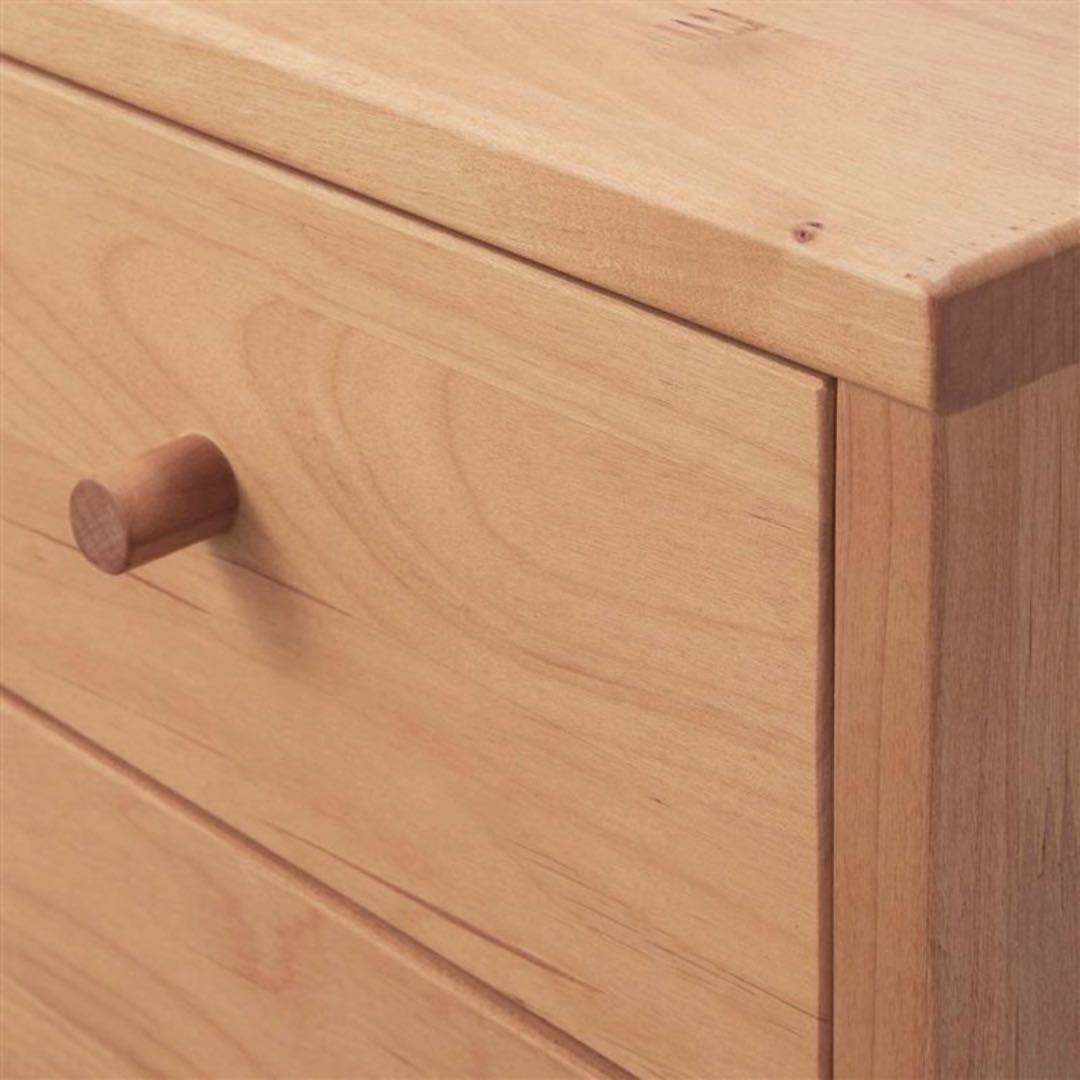 ベルメゾン 天然木アルダー材 サイドチェスト ナイトテーブル ナチュラル