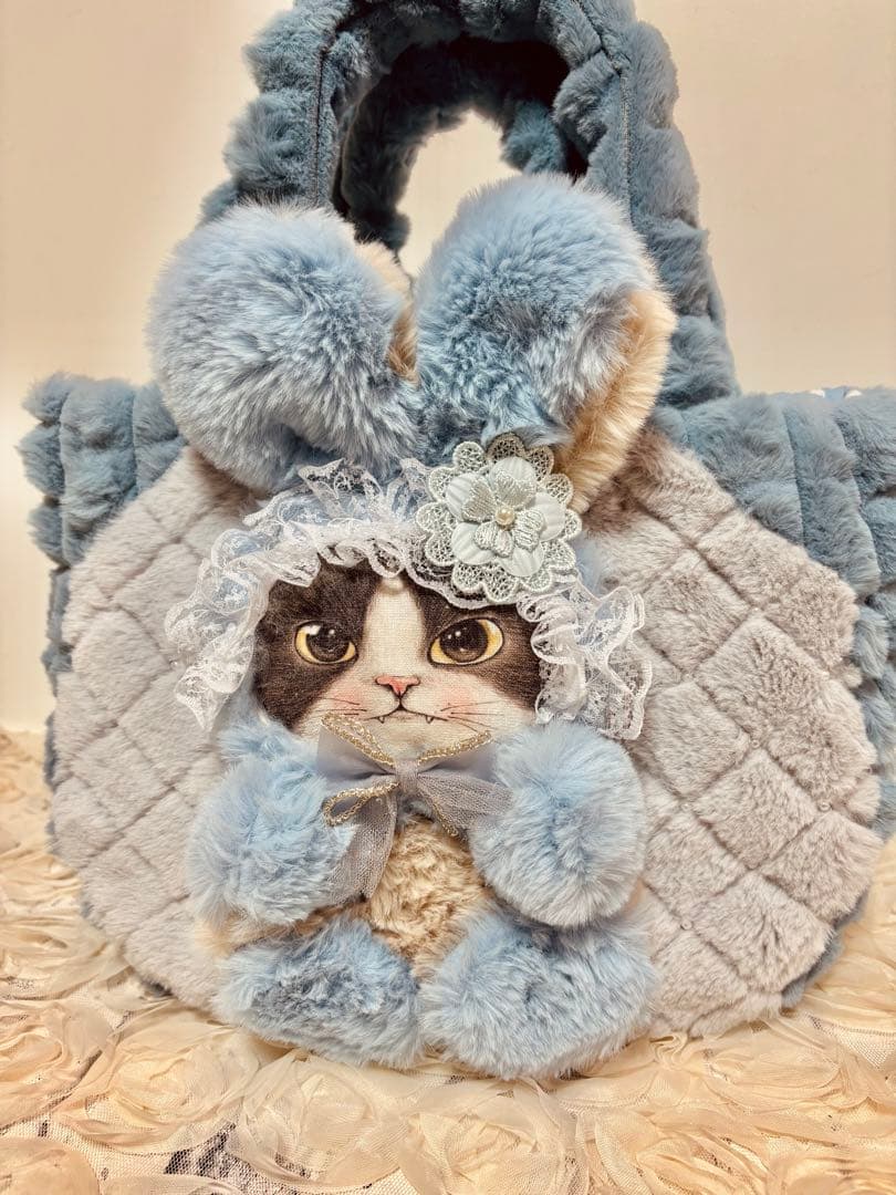 コヤンイサムチョン　ブルーファーのふわふわころりんバッグ