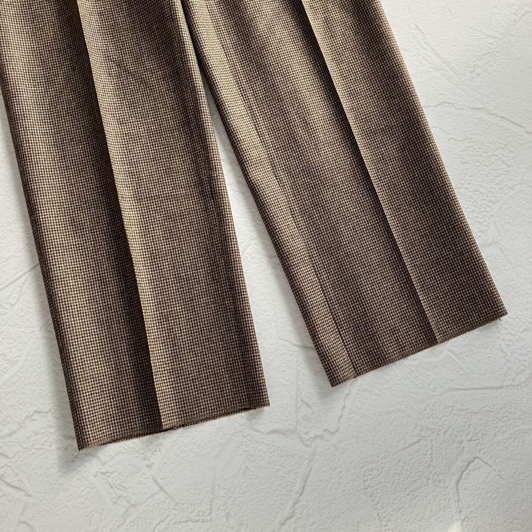 【新品未使用】J.プレス ウール スラックス チェック柄 ツータック 88cm