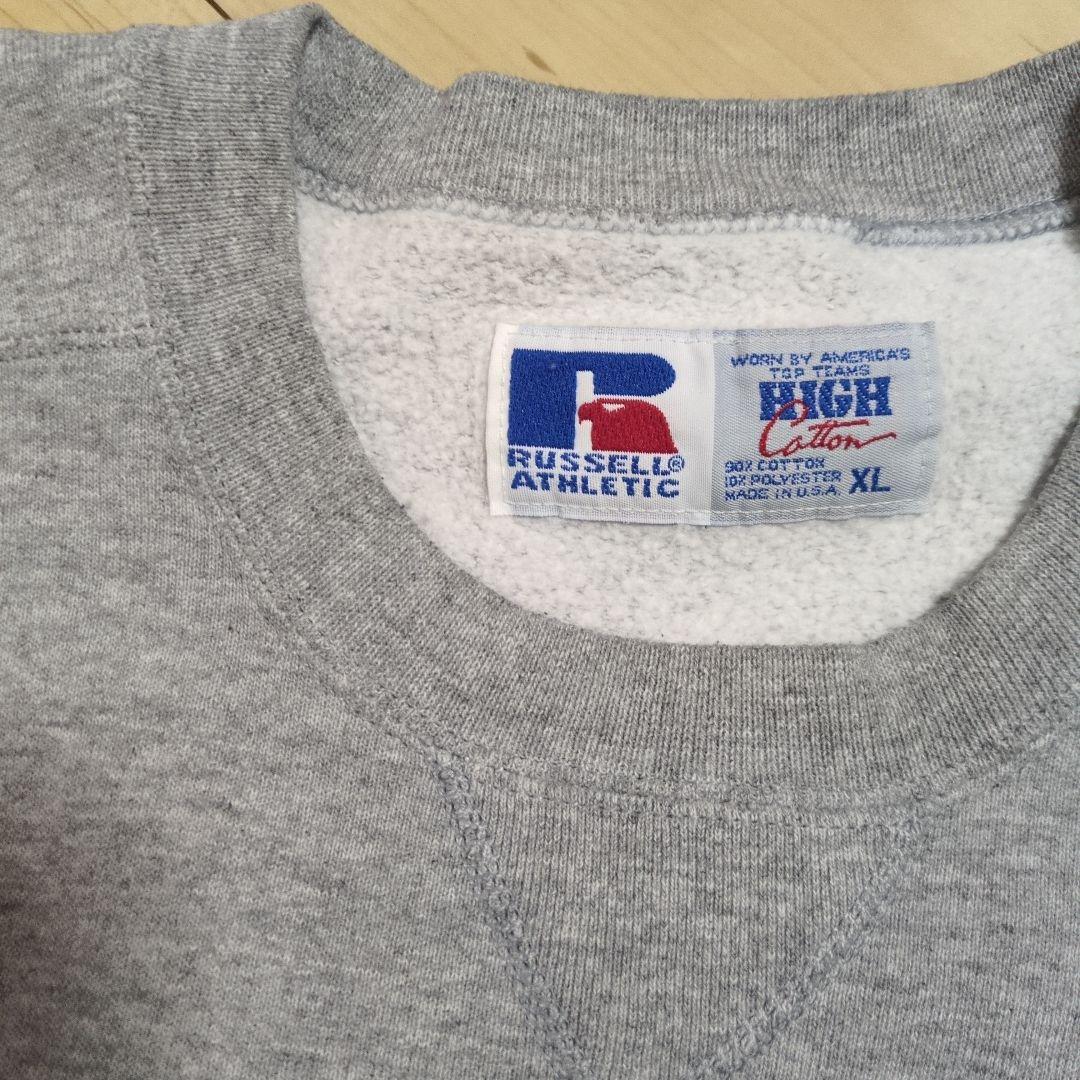 90s USA製 XL ラッセル アスレティック杢グレー スウェット