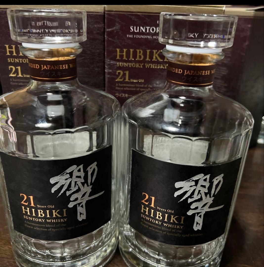 サントリーウイスキー響21年 空瓶 箱2セット 未洗浄