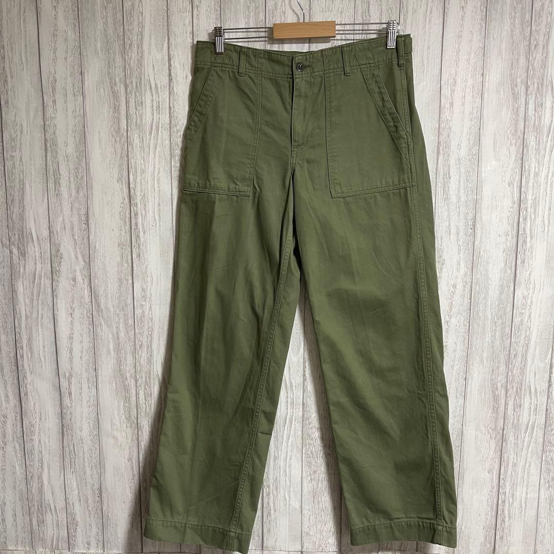 テリー完売 スピックアンドスパン ルーズベイカーパンツ カーキ サイズ40