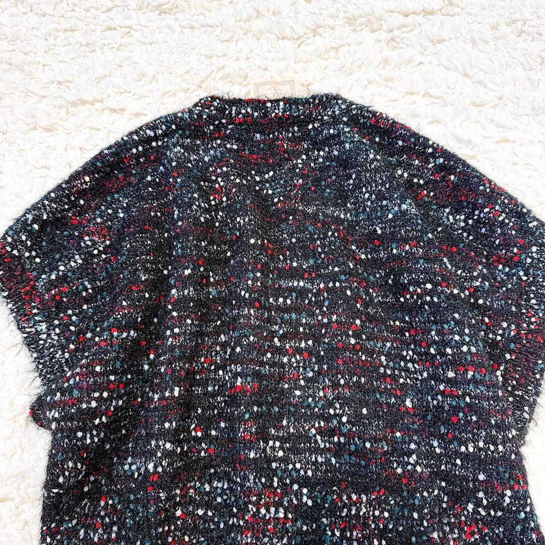 ビアズリー♡ BEARDSLEY カラーネップベスト ブラック ニット 半袖