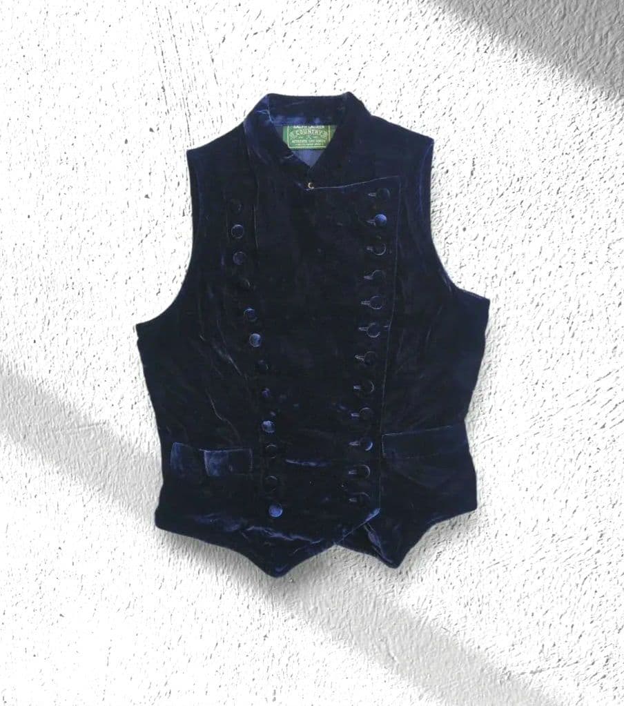 希少VintageRalphLaurenベストネイビーベロア　ナポレオンベスト