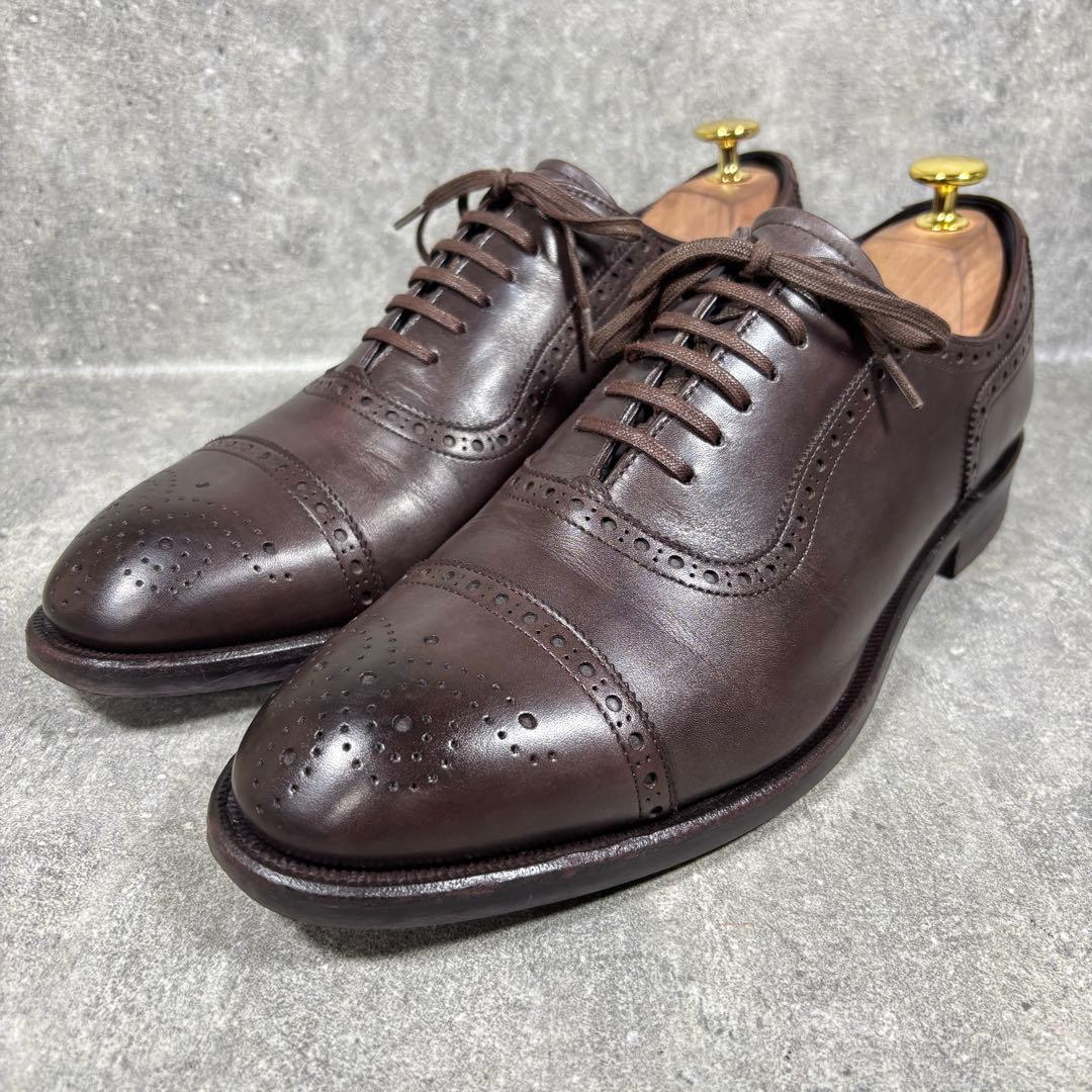 【美品】SHETLAND FOX セミグローブ メダリオン 25cm レザー