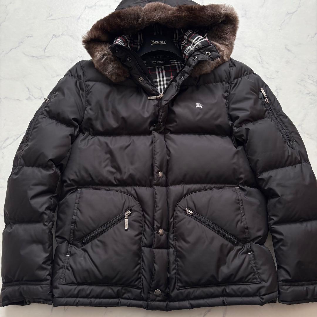 バーバリーブラックレーベル 2WAY ダウンジャケット Lサイズ ファー