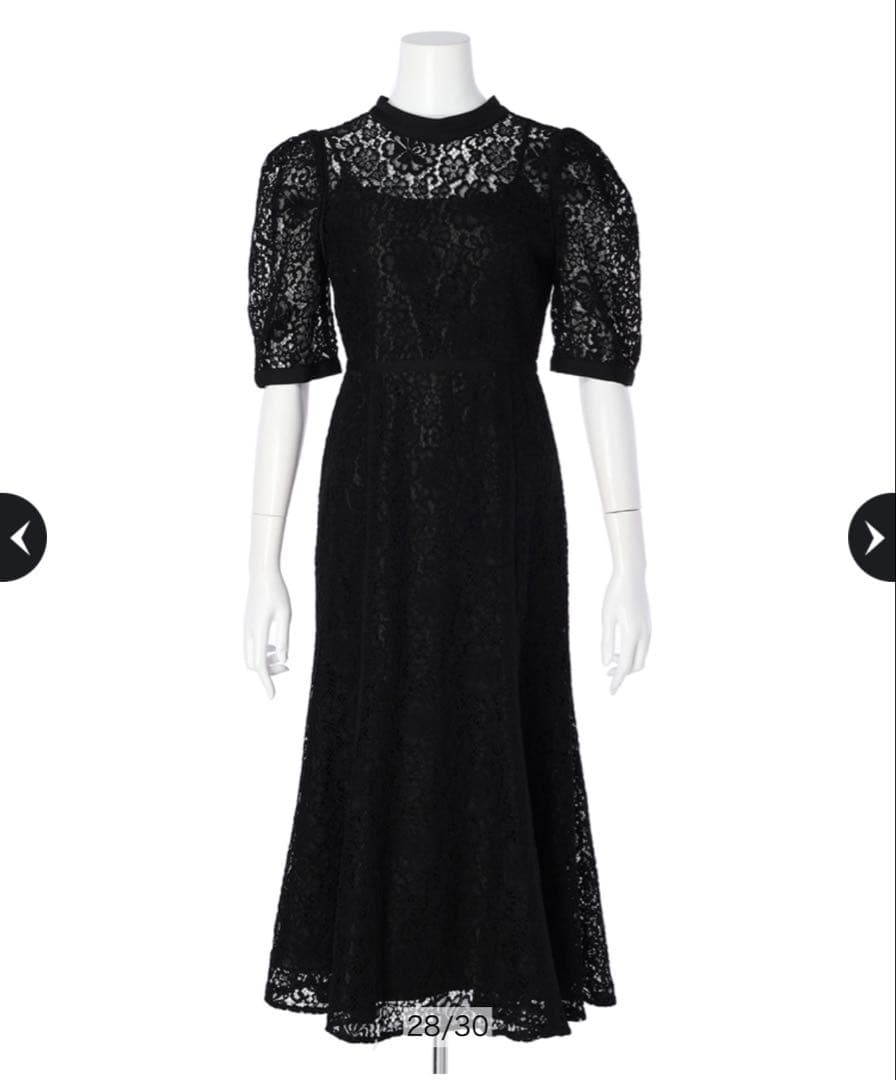 未使用ブラックレースパーティードレス M