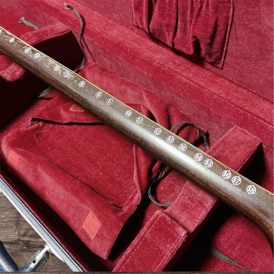 三味線本体 木製 3弦 金糸装飾 ハードケース 鍵 付き 中棹 太棹 東さわり